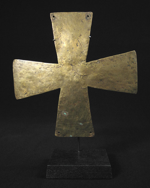 African Tribal Art - Brass cross pendant, Latuku tribe, Southern Sudan