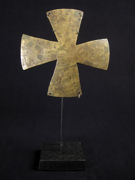 African Tribal Art - Brass cross pendant, Latuku tribe, Southern Sudan