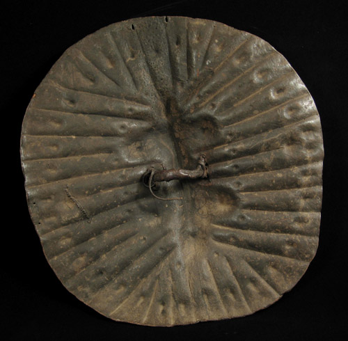 African Tribal Art - Hide shield, Arussi, Ethiopia, back view