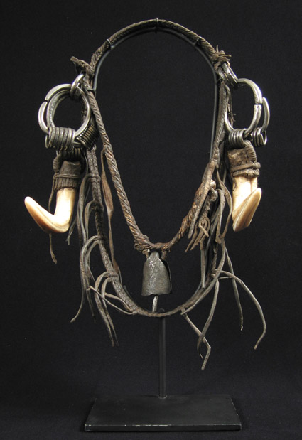 African Tribal Art - Leather headdress, Ethiopia