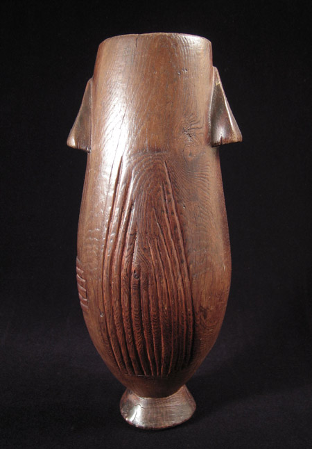 African Tribal Art - Wood vessel, itunga, Kwazulu-Natal, South Africa, back