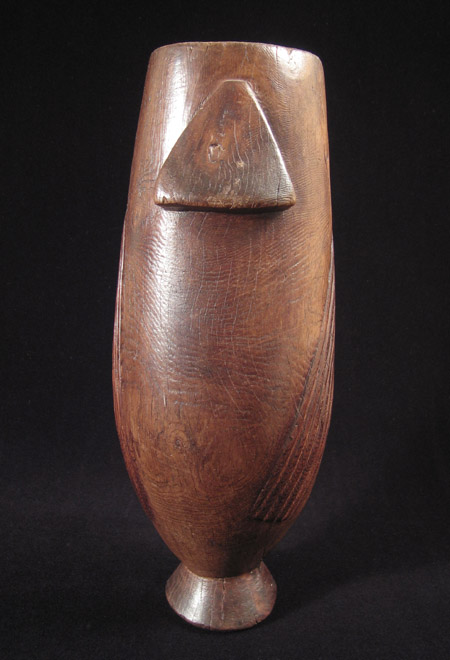 African Tribal Art - Wood vessel, itunga, Kwazulu-Natal, South Africa, left