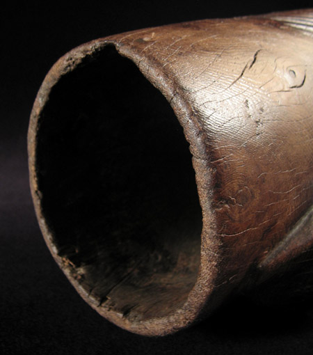 African Tribal Art - Wood vessel, itunga, Kwazulu-Natal, South Africa, top