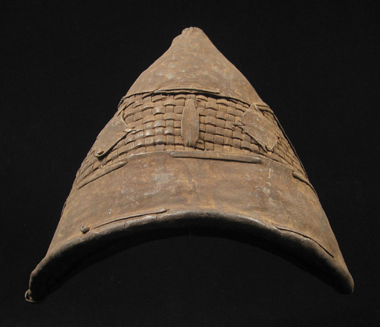 African Tribal Art - Leather hunter's hat, Mossi, Burkina Faso