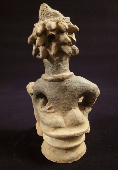 African Tribal Art - Terracotta maternity figure, Igbo, Nigeria, back