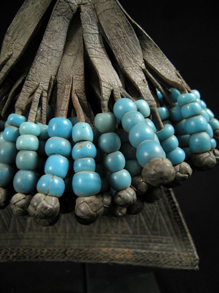 African Tribal Art - Leather and bead cache-sex, Kirdi, Cameroon, detail