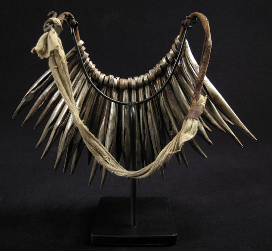 African Tribal Art - Iron spike cache-sex, Kirdi, Cameroon, back view