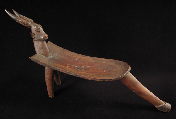 African Tribal Art - Tripod stool, Gaoua, Upper Volta (Burkina Faso)