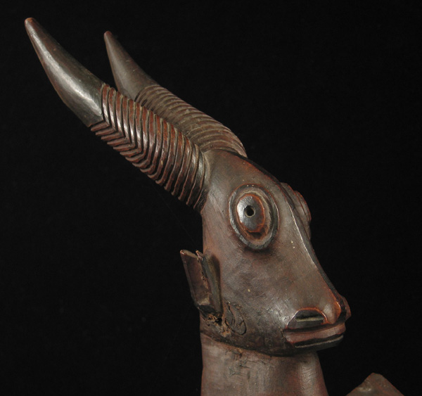 African Tribal Art - Tripod stool, Gaoua, Upper Volta (Burkina Faso), head