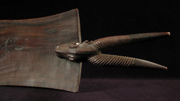 African Tribal Art - Tripod stool, Gaoua, Upper Volta (Burkina Faso), top