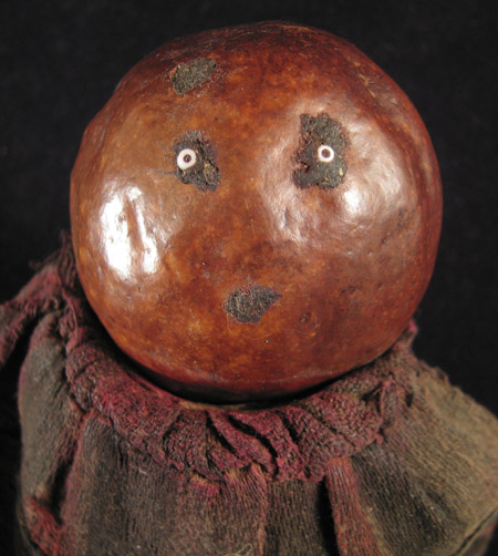 African Tribal Art - Gourd doll, Ambo people, Angola, face