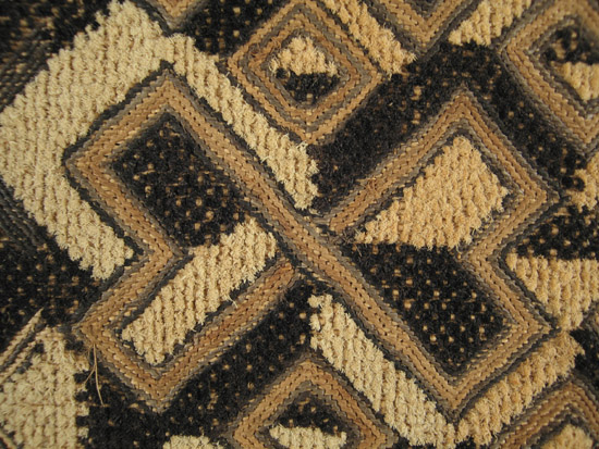 African Tribal Art - Raffia panel, Shoowa, Kuba, D.R. Congo, detail