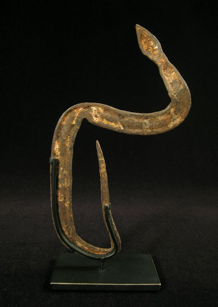 African Tribal Art - Iron snake charm, Africa