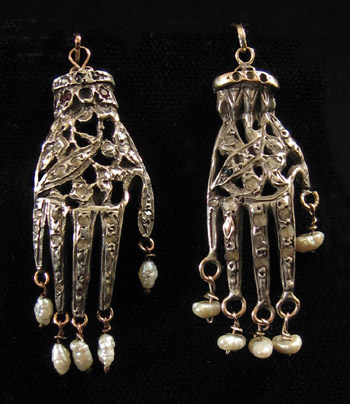 North African Jewelry - Unusual silver khamsa, Tunis, Tunisia