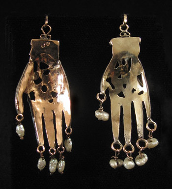 North African Jewelry - Unusual silver khamsa, Tunis, Tunisia, back