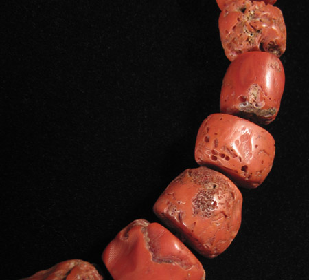 North African Jewelry - Coral bead necklace, detail