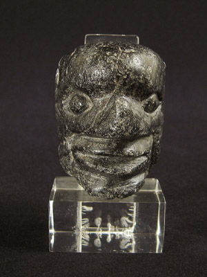 Art of the Americas - Black stone head, El Quetzal, Guatemala