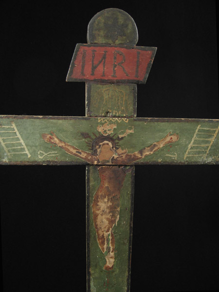 Art of the Americas - Wood cross, Merida, Yucatan, Mexico, detail