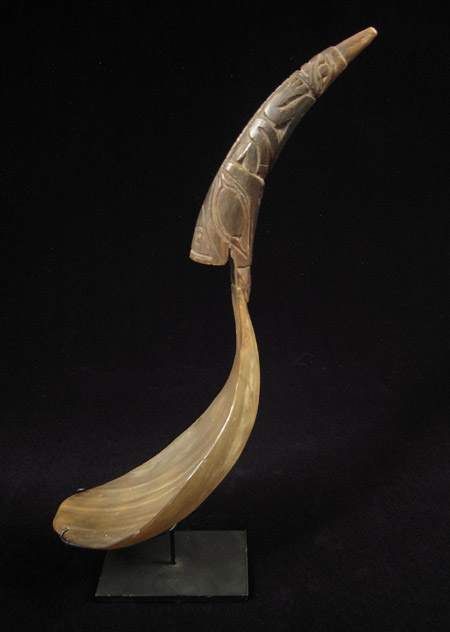 Art of the Americas -&nbsp;Horn ladle, Northwest Coast, North America, side two