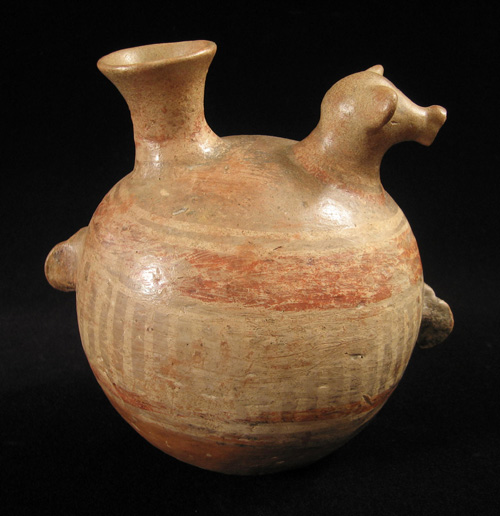 Art of the Americas -&nbsp;Trophy head vessel, Recuay, Peru, back