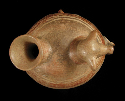 Art of the Americas -&nbsp;Trophy head vessel, Recuay, Peru, top