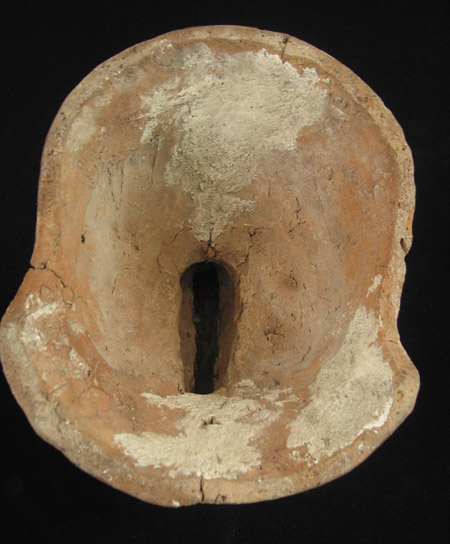 Art of the Americas -&nbsp;Terracotta helmet mold, Mexico, interior