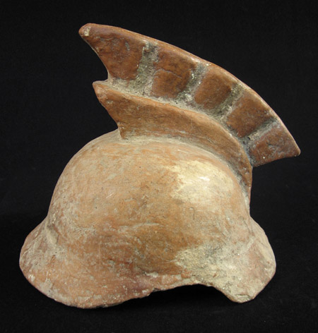 Art of the Americas -&nbsp;Terracotta helmet mold, Mexico, right