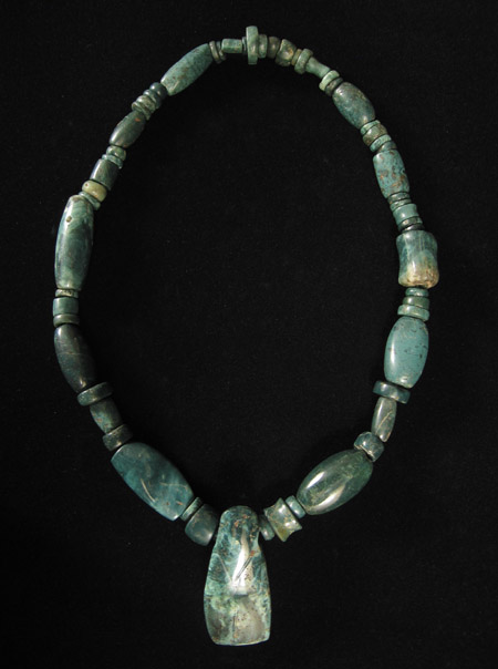 Art of the Americas -  Blue jade necklace, Costa Rica