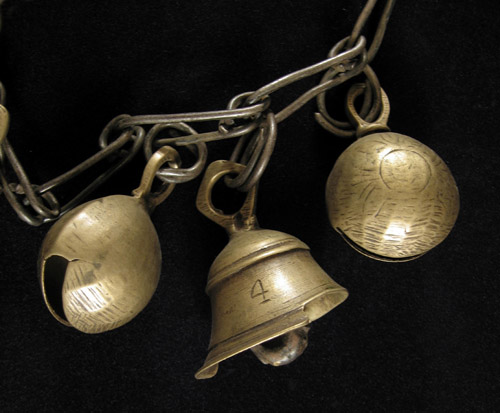 Asian Tribal Art - Bronze shaman's bells, Nepal, detail