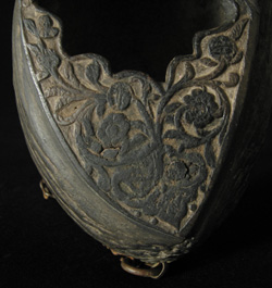 Asian Tribal Art - Coco de mer kashkul, Persia, detail two