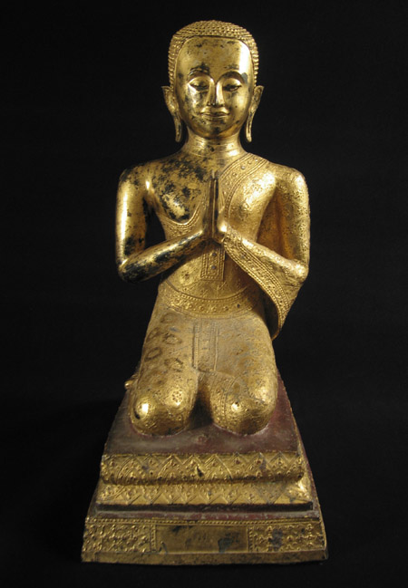 Asian Tribal Art - Bronze monk, Thailand