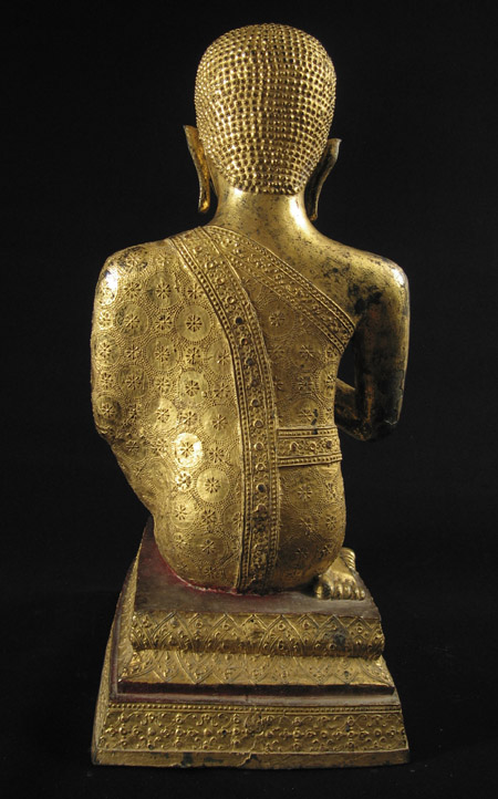 Asian Tribal Art - Bronze monk, Thailand, back