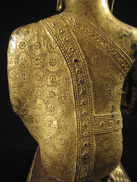 Asian Tribal Art - Bronze monk, Thailand, detail back