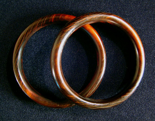Asian Tribal Art - Two horn bangles, China