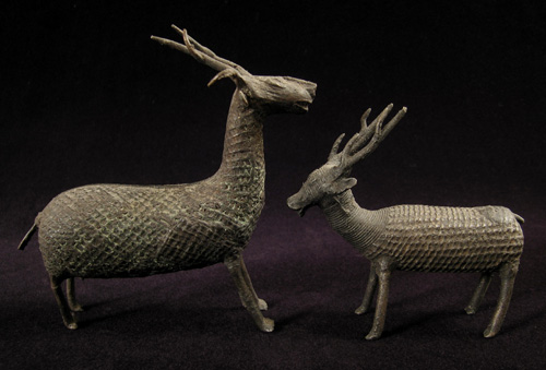 Asian Tribal Art - Bronze reindeer, Kondh, India, side1