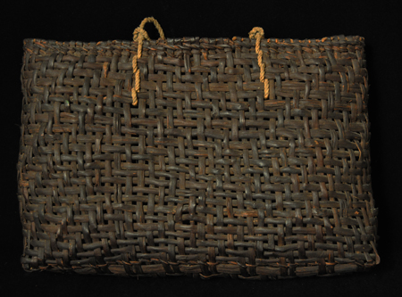 Woven mulberry bark basket, Japan - back view