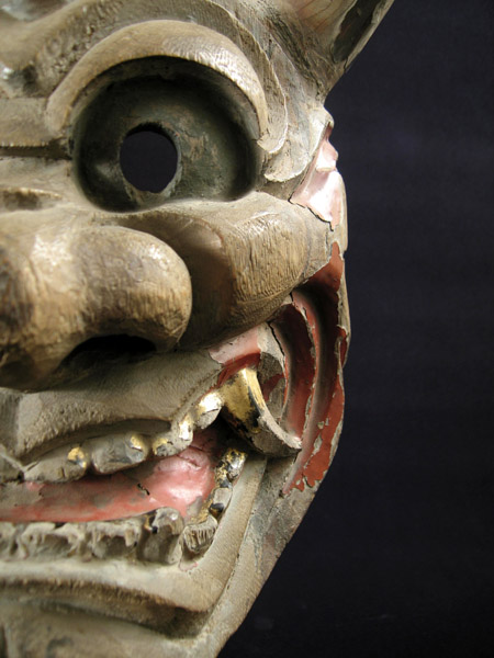 Asian Tribal Art - Hanya mask, Japan, detail