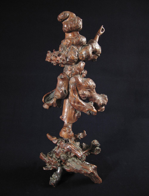 Asian Tribal Art - Carved root figure, China, back