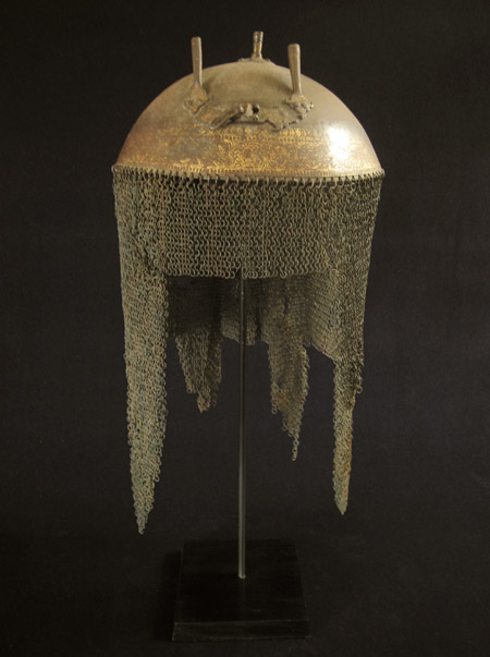 Asian Tribal Art - Helmet with chainmail, India