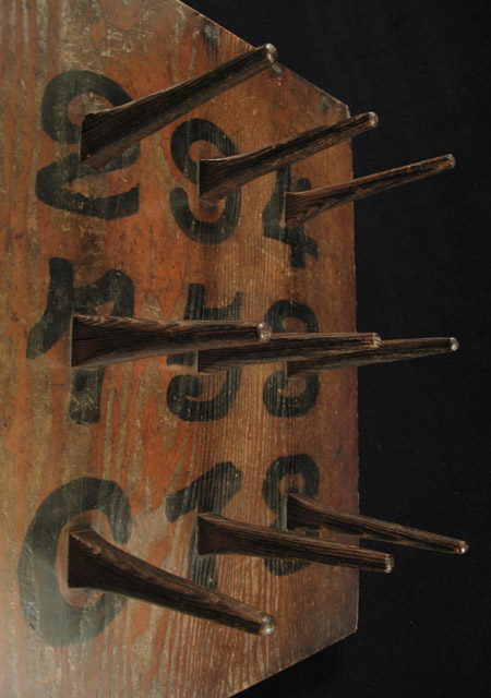 Asian Tribal Art - Ring toss game board, Japan, close-up