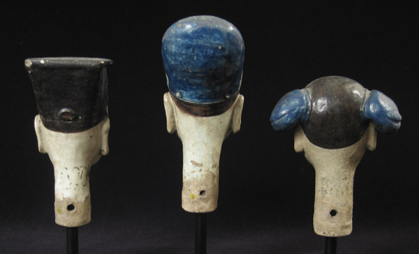 Asian Tribal Art - Ceramic puppet heads, China, back