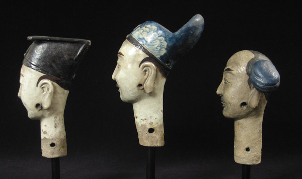 Asian Tribal Art - Ceramic puppet heads, China, right