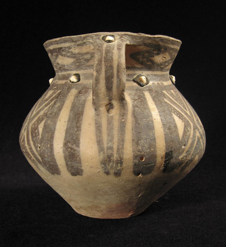 Asian Tribal Art - Small pot, Inner Mongolia, China, left