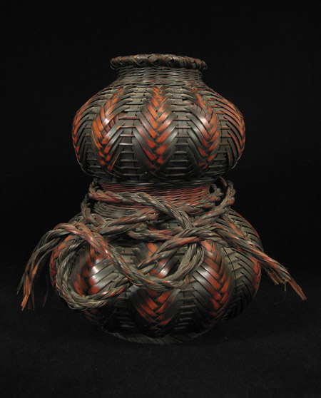 Asian Tribal Art - Gourd ikebana basket, Japan
