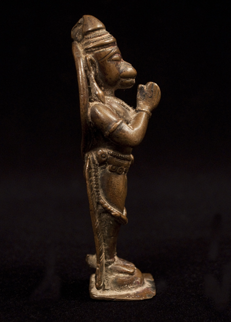 Hanuman Bronze Figure, India, left side
