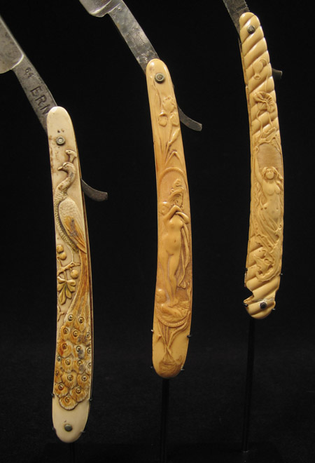 Curiosities - Set of three razors, Europe, detail