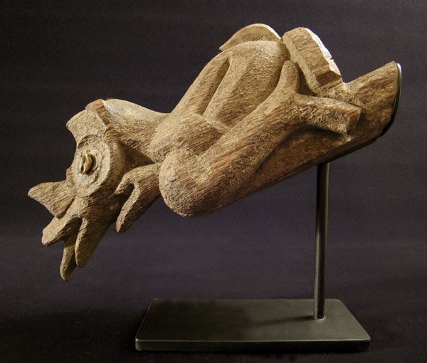 Indonesian Tribal Art - Wood aso finial, Dayak, Borneo