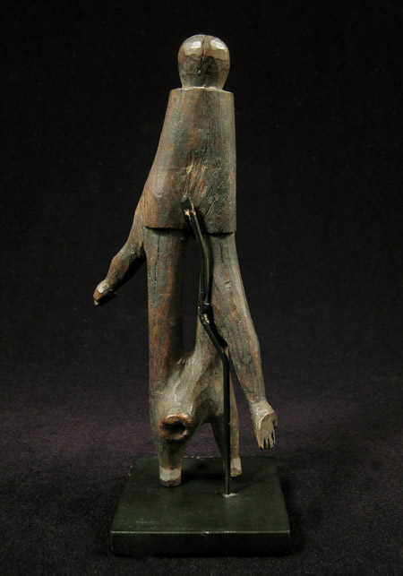 Indonesian Tribal Art - Wood charm, Dayak, Borneo, back