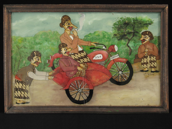 Indonesian Tribal Art - Painting on glass, Java, Indonesia