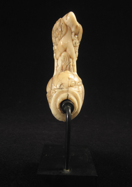 Indonesian Tribal Art - Ivory keris knife handle, Java, front
